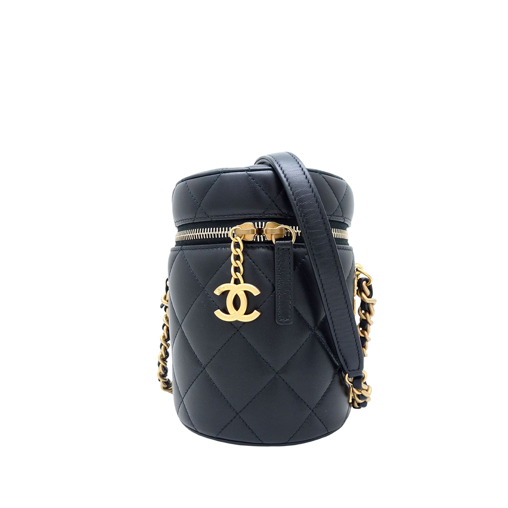Pre-Loved Chanel Small Quilted Lambskin Side Note Vanity Case - Picture 1 of 12
